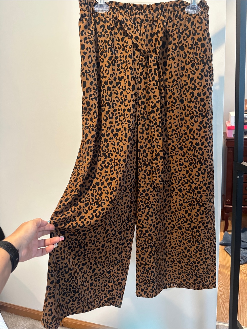 Sienna Sky Wide-Leg Leopard Print Pants Size L